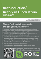 E. coli  AutoInduction/AutoLysis for Protein Expression - Roke Biotechnologies